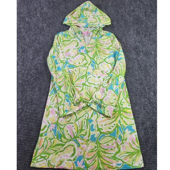 Lilly Pulitzer Other - Lilly Pulitzer Girls L Swim Beach Hooded Cover Up Tropical Cotton